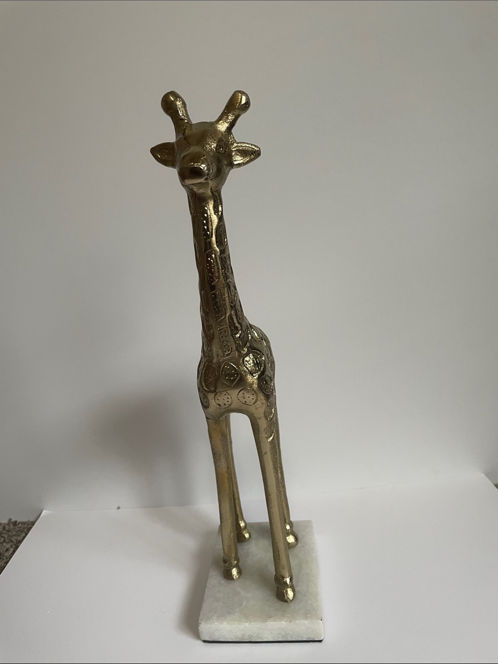 Brass Finish Giraffe Sculpture Home Art - Gold Accent